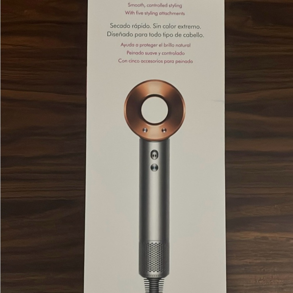 Dyson Hair Dryer with Silver and Copper Finish